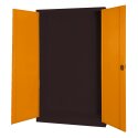 C+P Modul-Sportgeräteschrank mit Vollblech-Flügeltüren, HxBxT 195x120x50 cm Gelborange (RAL 2000), Anthrazit (RAL 7021), Gleichschliessung, Ergo-Lock Muldengriff
