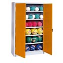 C+P Ballschrank mit Vollblech-Flügeltüren (Typ 3), HxBxT 195x93x40 cm Gelborange (RAL 2000), Lichtgrau (RAL 7035), Gleichschliessung