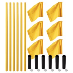 Kit de poteaux de délimitation Sport-Thieme « Allround » Poteau jaune, fanion jaune fluo