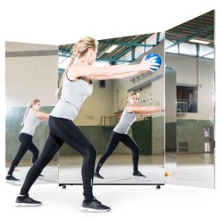 Miroir de correction léger roulant 175x150/74/74 cm (HxL), 3 pièces