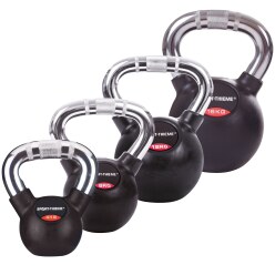 Sport-Thieme® Kettlebell Set gummiert mit Chrom-Griff