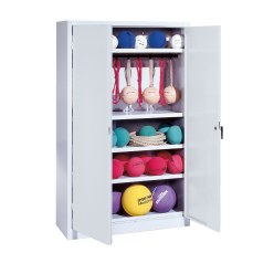 Sportgeräteschrank, HxBxT 195x120x50 cm, mit Vollblech-Flügeltüren (Typ 2)
