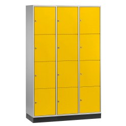 Armoire à casiers « S 4000 Intro » (4 casiers superposés) Orangé jaune (RAL 2000), 195x122x49 cm/ 12 compartiments