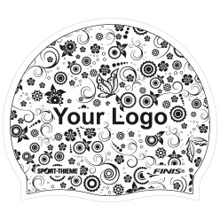 Bonnet de bain imprimé en latex Blanc, Recto