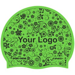 Bonnet de bain imprimé en latex Vert, Recto-verso