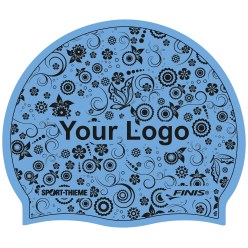 Bonnet de bain imprimé en latex Bleu clair, Recto-verso