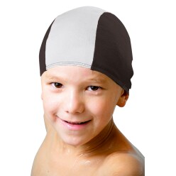 Bonnet de bain en textile Noir-blanc, Enfant