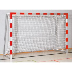 But de handball en salle Sport-Thieme 3x2 m, avec fourreaux Rouge-argent, Angles d'assemblage vissés